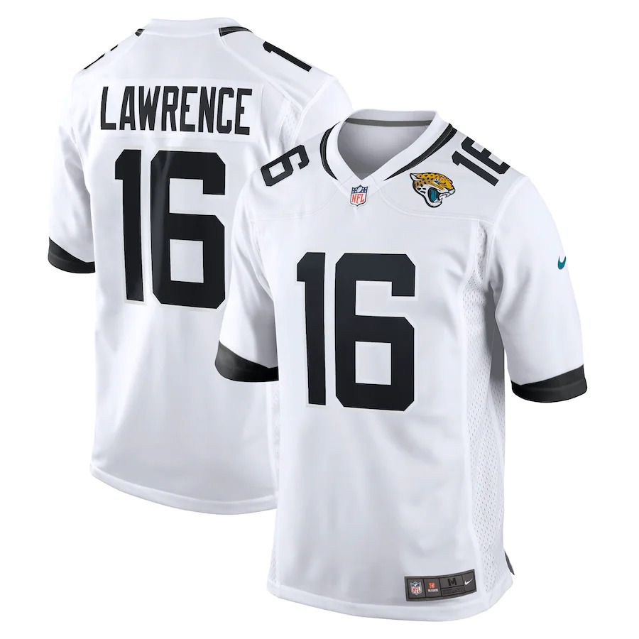 Men Jacksonville Jaguars #16 Trevor Lawrence Nike White Game NFL Jersey
